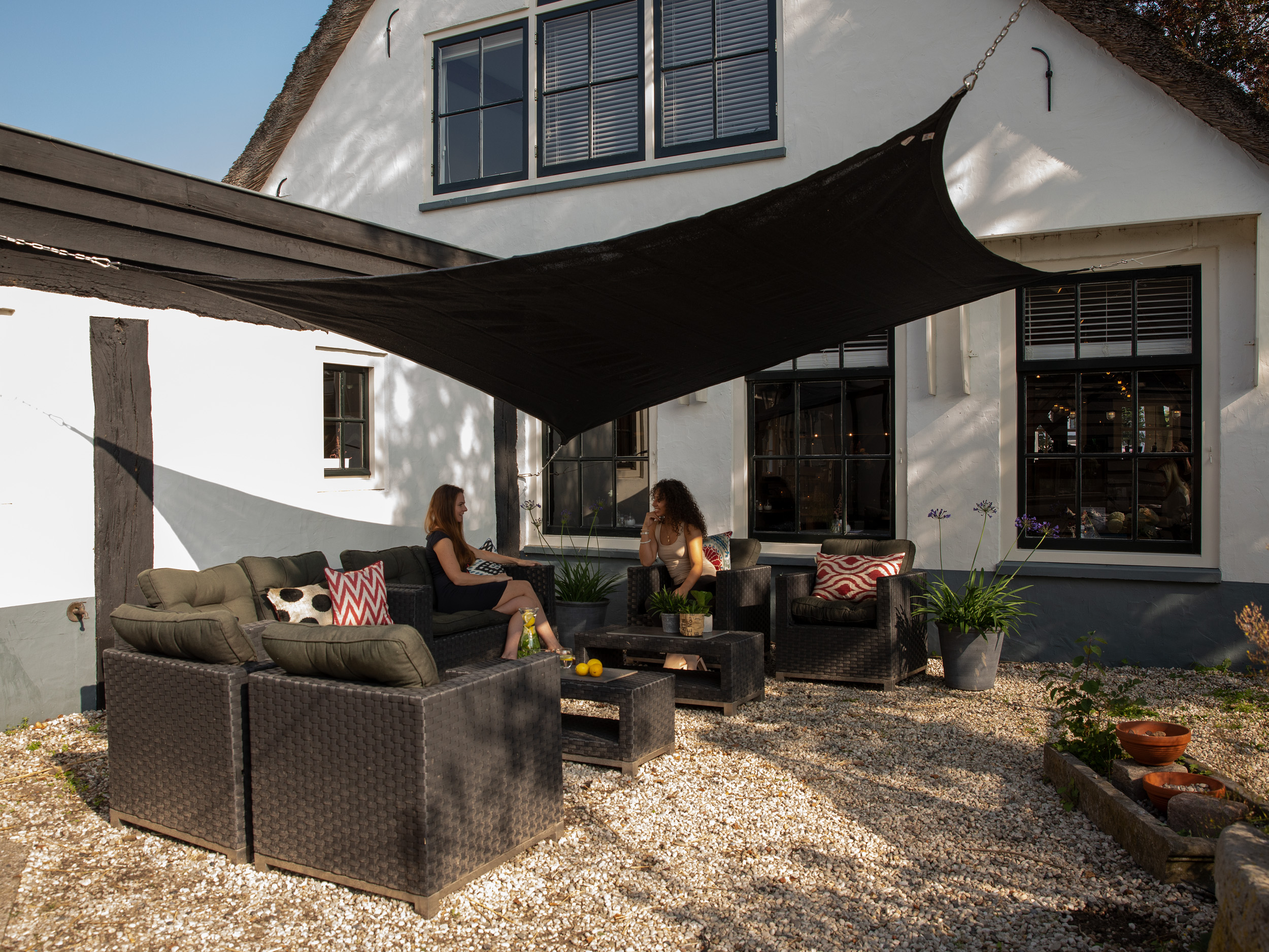 Sfeer-Coolfit-Nesling-zwart Rechthoekig 4 x 3  schaduwdoek sfeer  - zwart