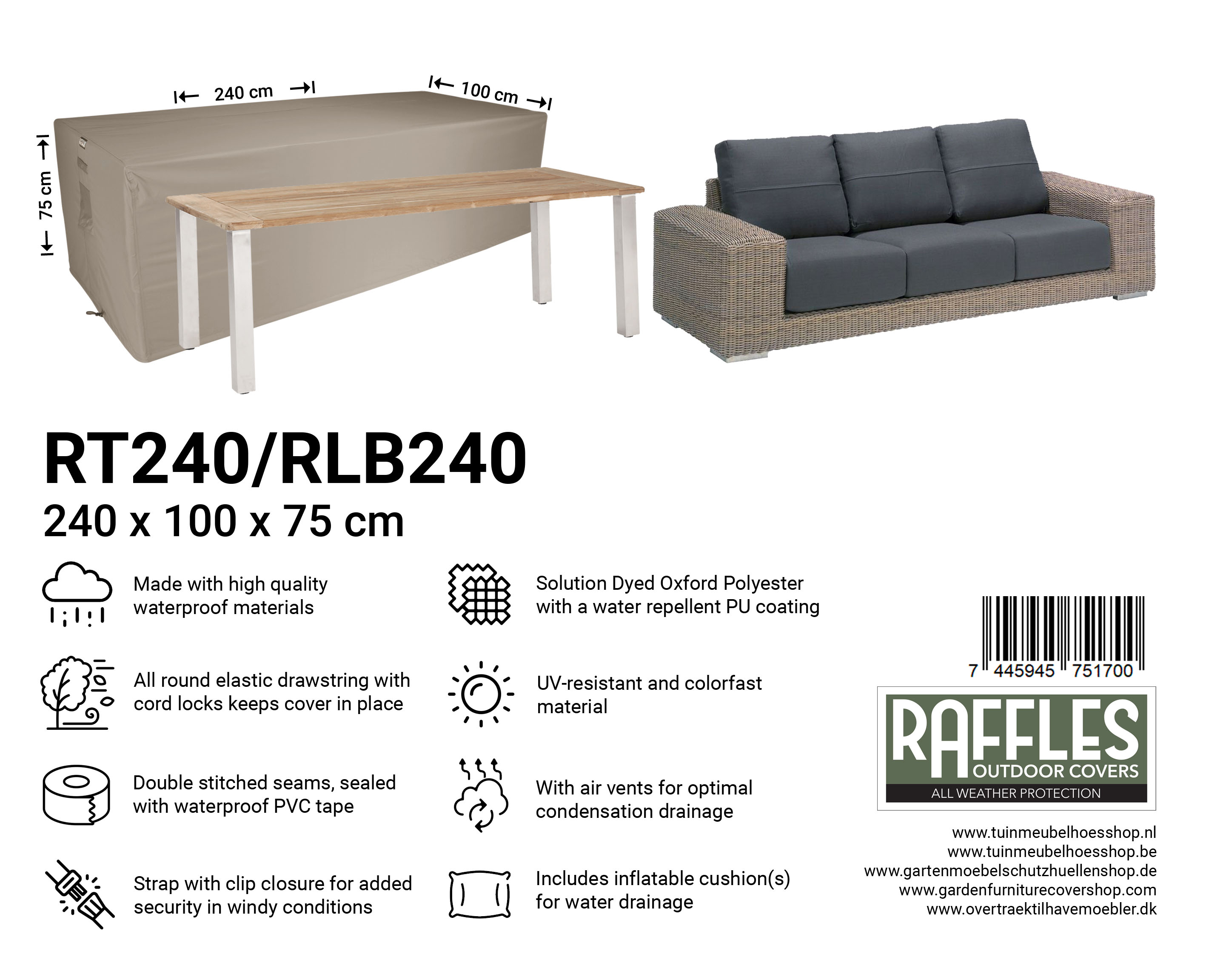 RT240-RLB240_7445945751700-7445945743736RkFVxFSgdg8Cf Tuinhoes loungebank 240 x 100 H: 75 cm