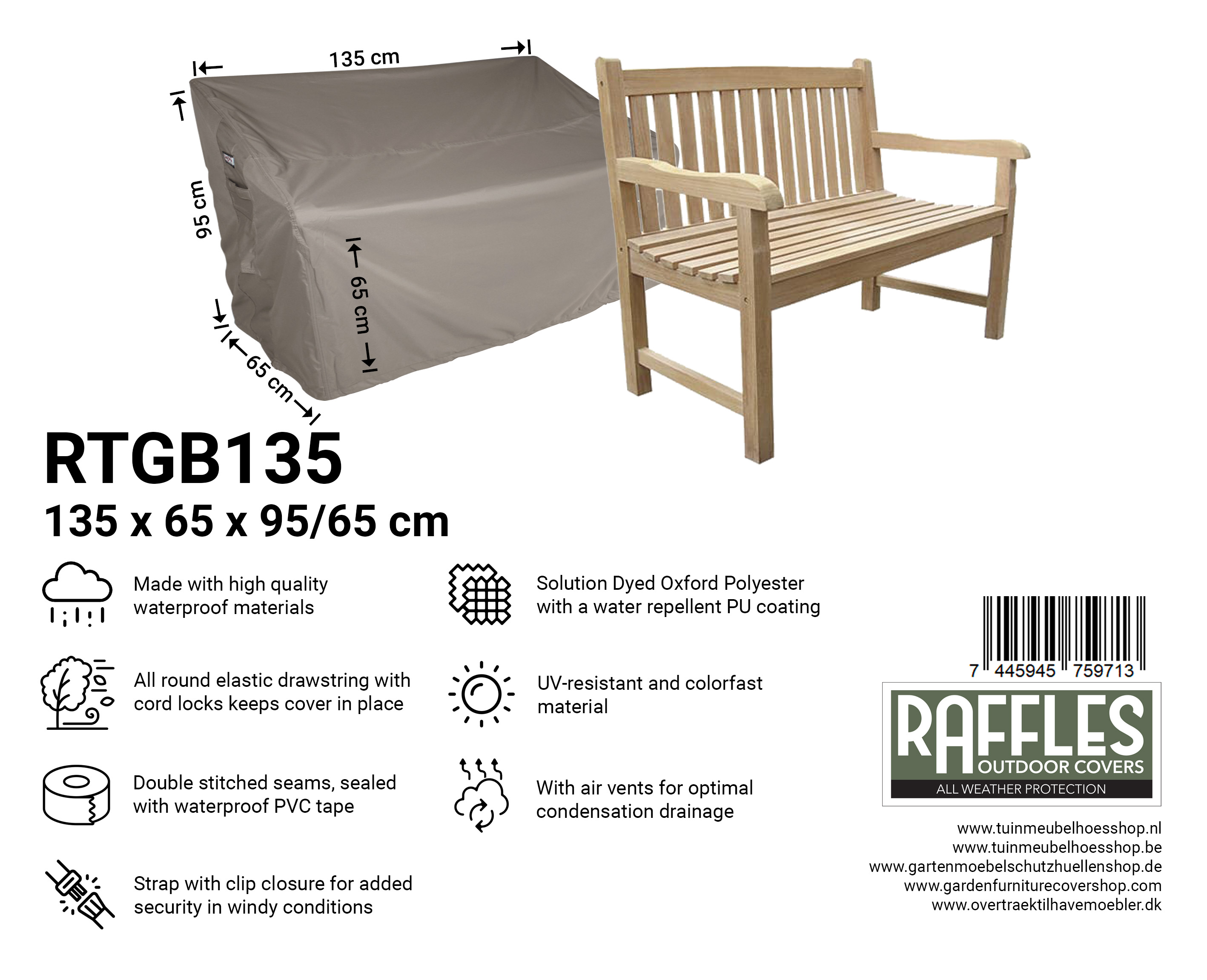 Hoes voor tuinbank, bankhoezen 210D / 420D Oxford-stof, waterdicht Hoes voor tuinbank, bankhoezen 210D / 420D Oxford-stof, waterdicht
