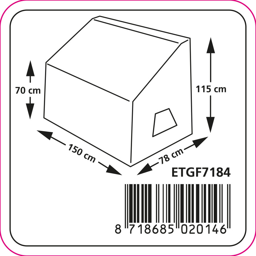 Hoes voor tuinbank 150 x 78 H: 70/115 cm