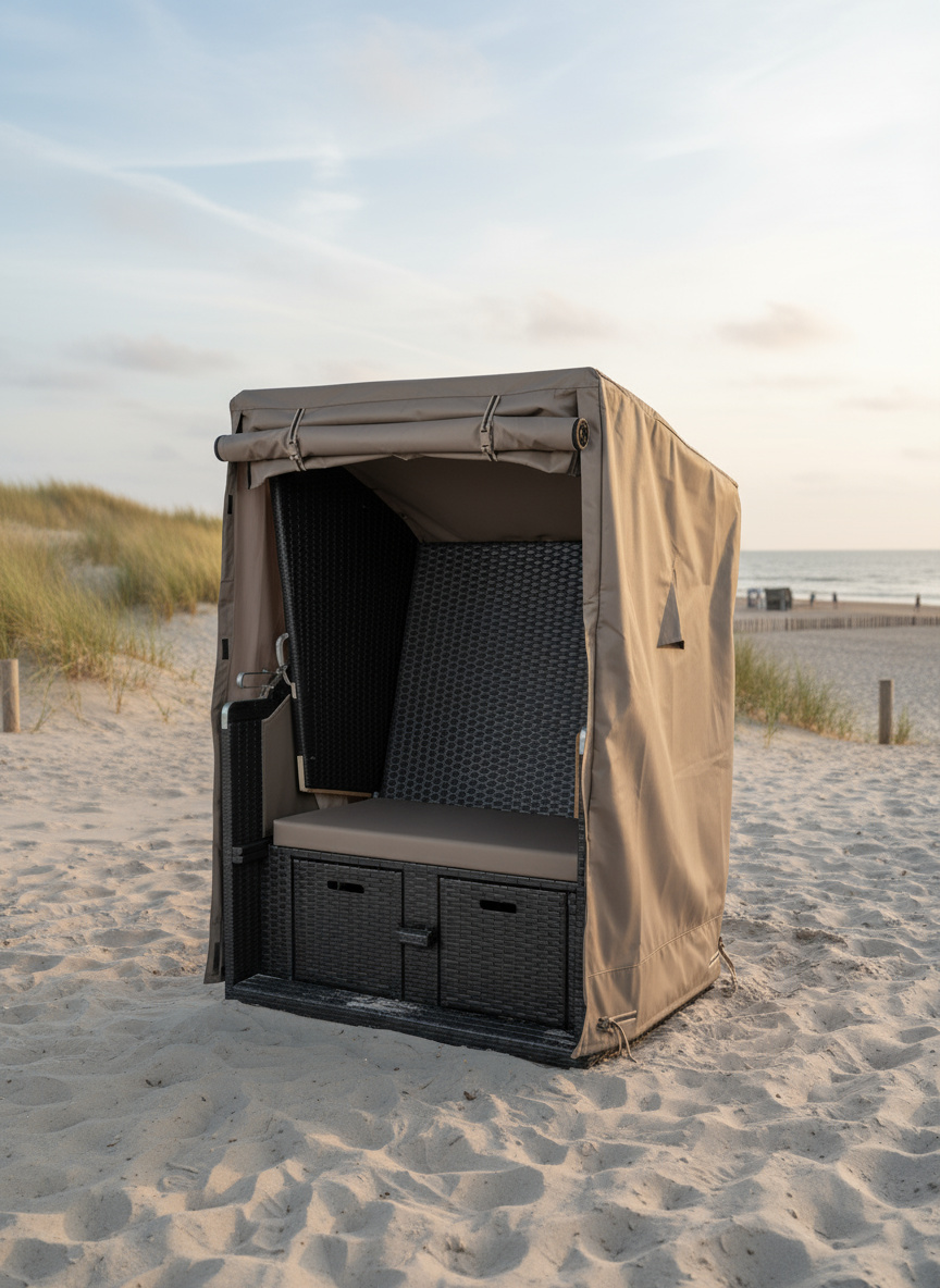 Hoes voor strandkorf 150 x 100 H: 175 / 155 cm  