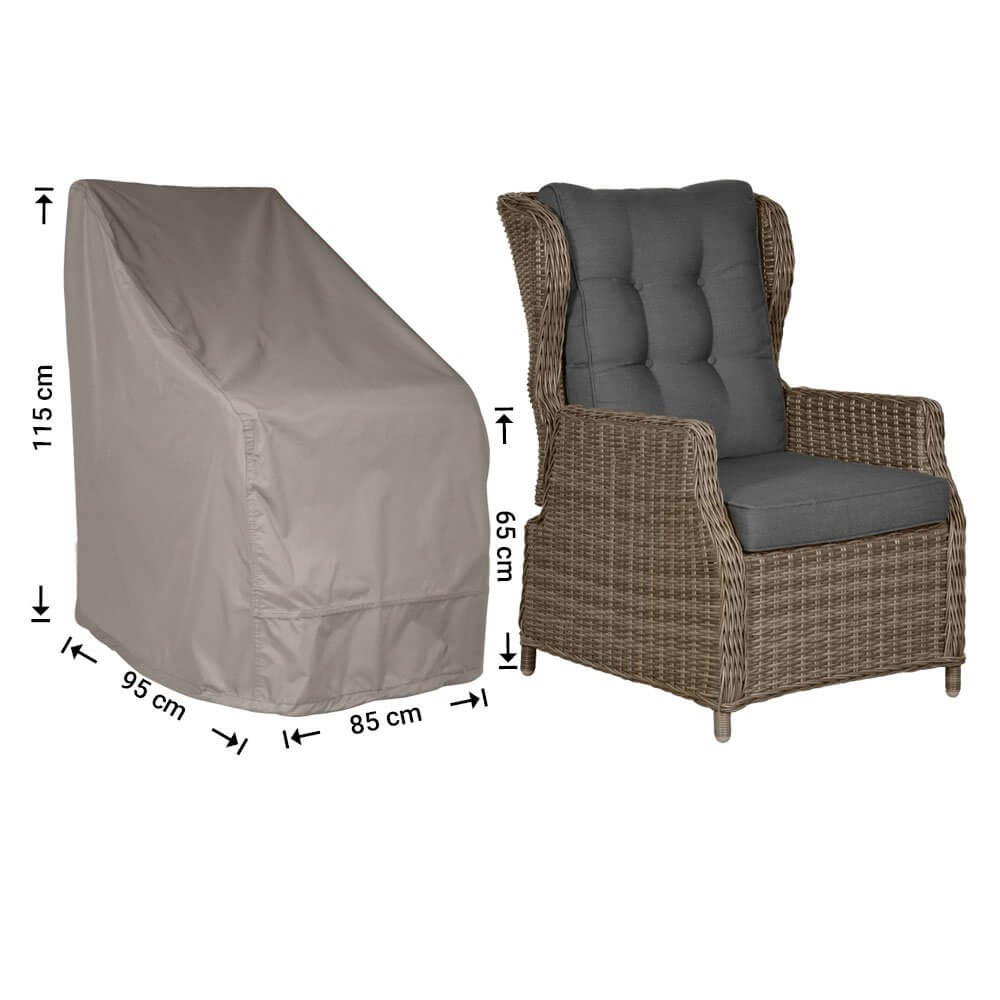 Hoes hoge verstelbare lounge chair 95 x 85 H: 115/65 cm