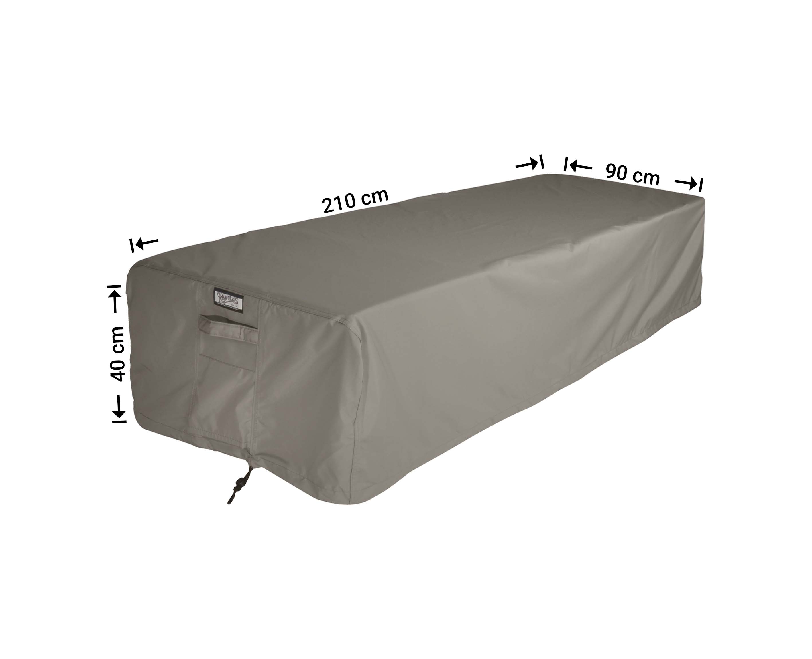 Hoes voor ligbed 210 x 90 H: 40 cm