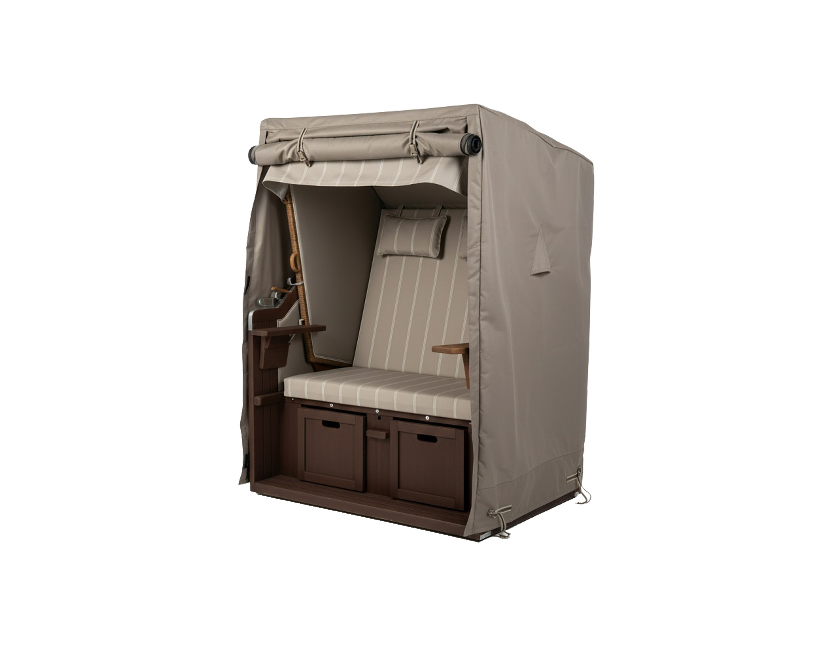 Hoes voor strandkorf 150 x 100 H: 175 / 155 cm  