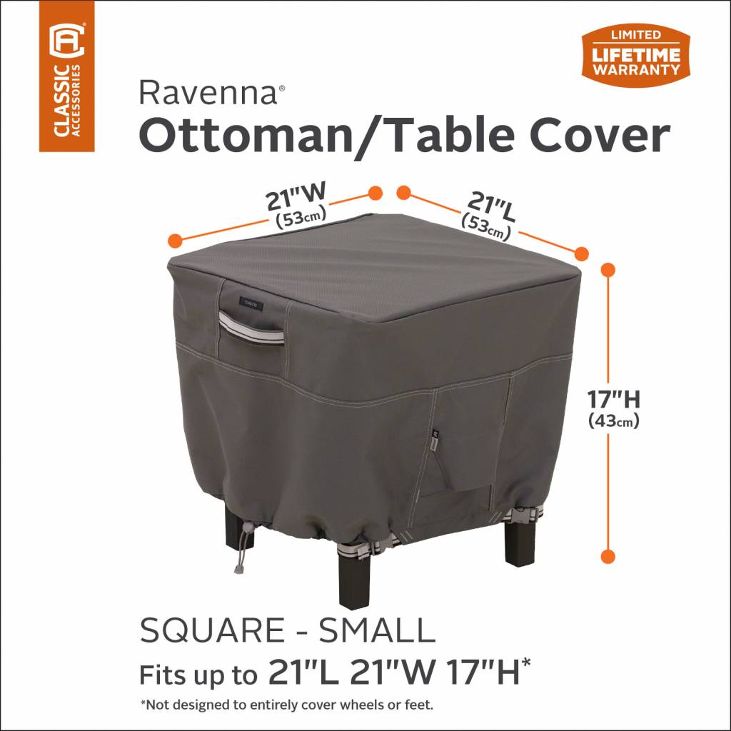 Hoes voor footstool 53 x 53 H: 43 cm