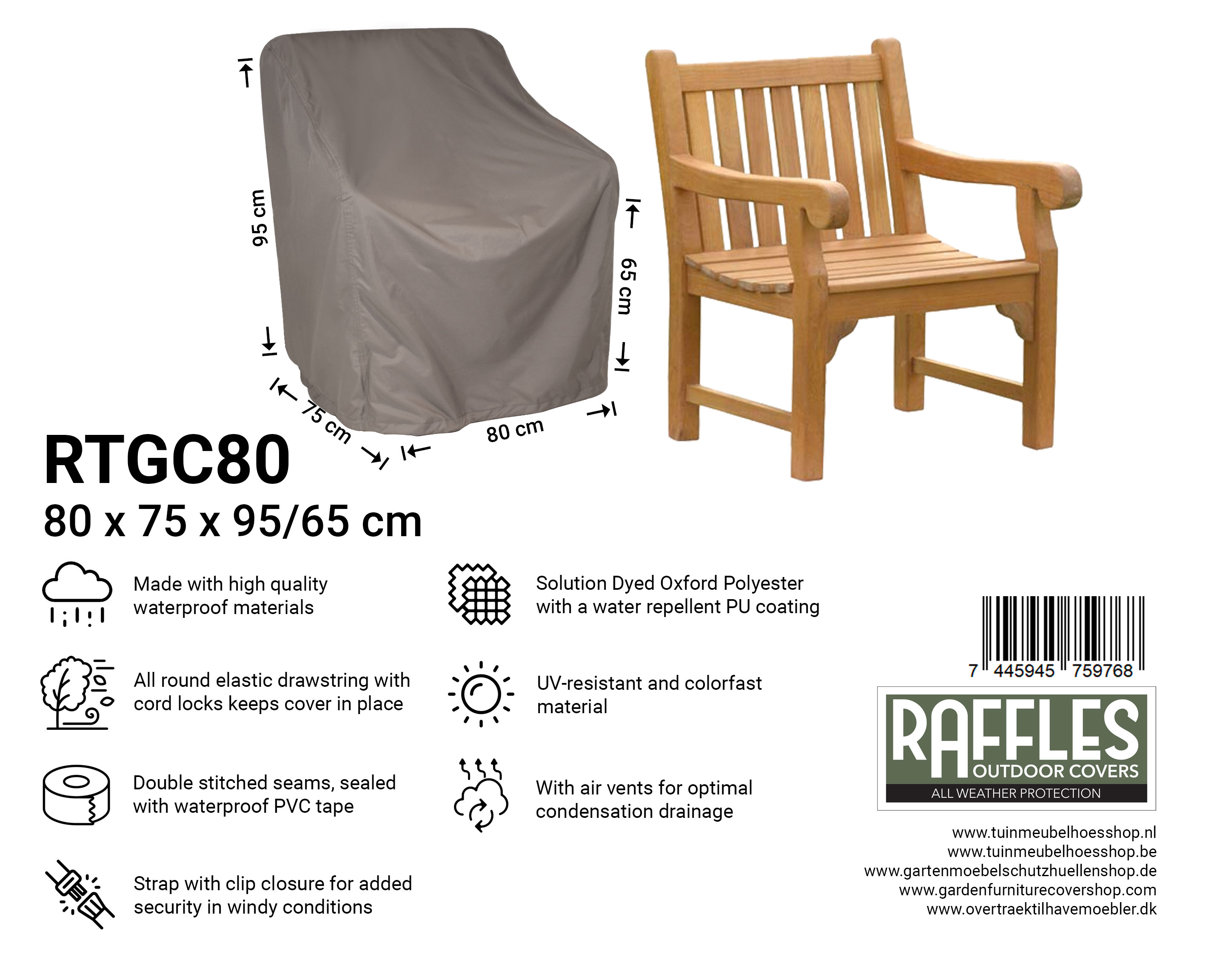GARDEN PLACE Beschermhoes tbv stapelstoelen grijs 66 x 66 x 150 cm kopen GARDEN PLACE Beschermhoes tbv stapelstoelen grijs 66 x 66 x 150 cm kopen