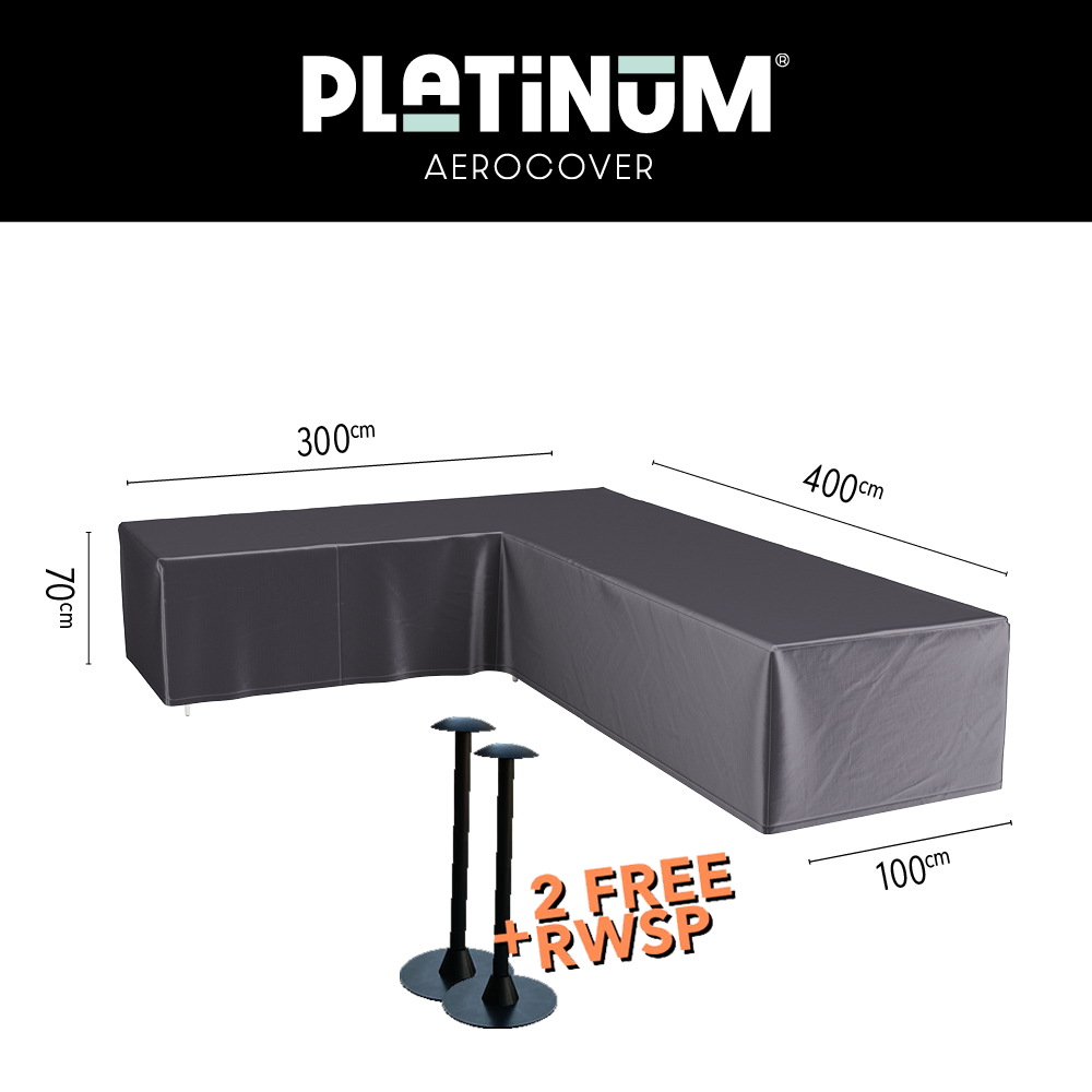 Hoekbank hoes 400 x 300 x 100 H: 70 cm - Platinum AeroCover 8001 Hoekbank hoes 400 x 300 x 100 H: 70 cm - Platinum AeroCover 8001