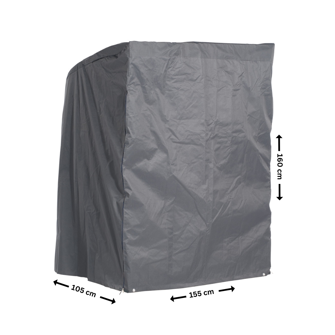 strandkorb-schutzhulle-3 Antraciet beschermhoes, 155 x 105 H: 160 cm, voor 2-zits XL strandkorf