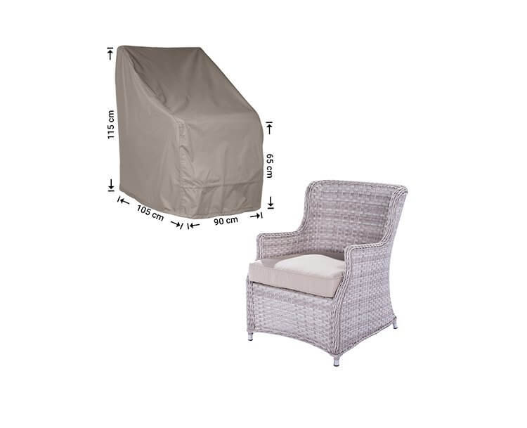 Hoes voor lounge chair met hoge rugleuning 105 x 90 H: 115/65 cm
