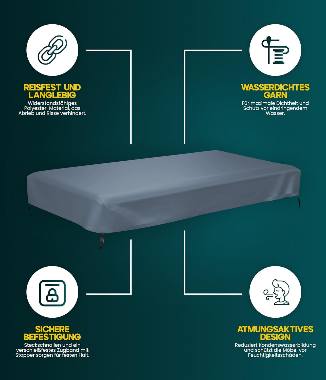 Tafelblad beschermhoes van ProCap® 55 x 55 cm