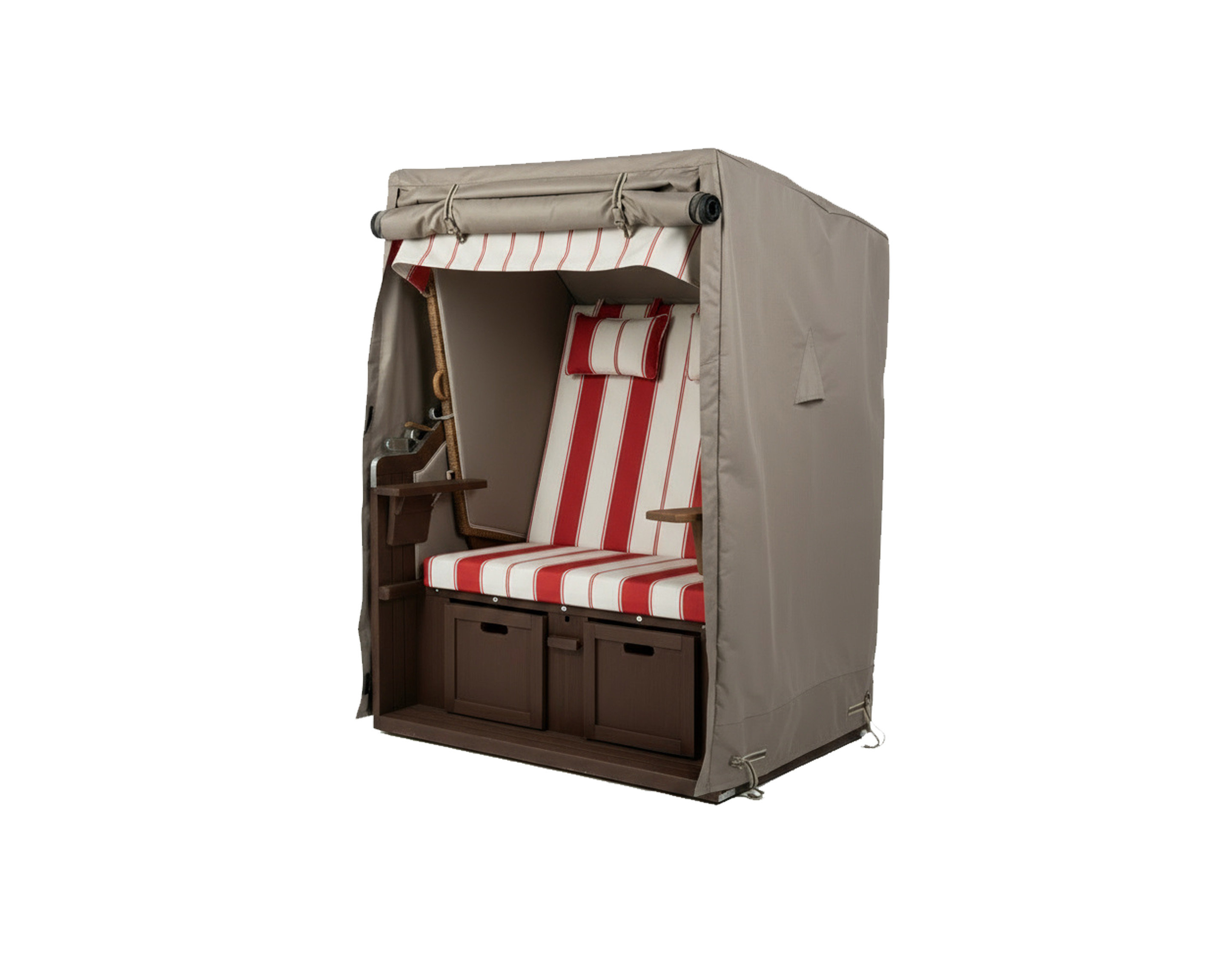 Hoes voor strandkorf 150 x 100 H: 175 / 155 cm  