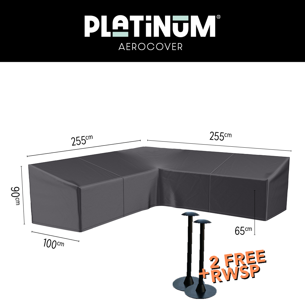 Hoes hoge loungeset 255 x 255 x 100 H: 90/65 cm