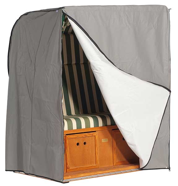 schutzhuelle_grau-sonnenpartner-70090107-70090106-70090105 Grijze beschermhoes, 170 x 114 H: 154 cm, voor 3-zits strandkorf