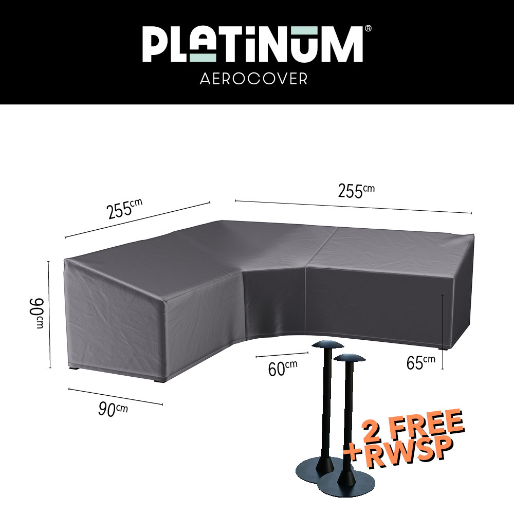 Hoes loungeset hoog 255 x 255 x 90 H: 90/65 cm Hoes loungeset hoog 255 x 255 x 90 H: 90/65 cm
