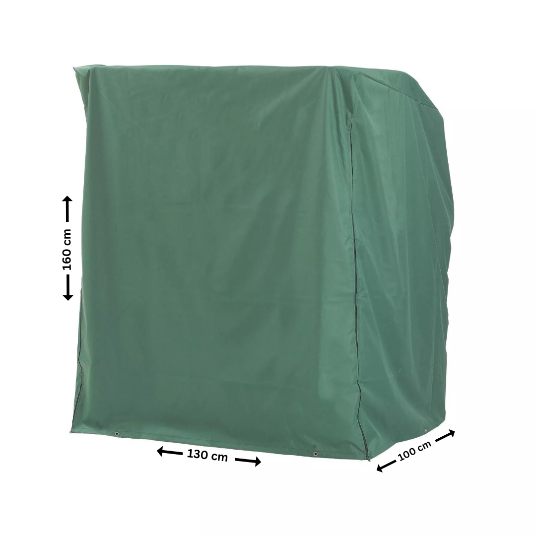 Groene beschermhoes, 130 x 100 H: 160 cm, voor 2-zits strandkorf 