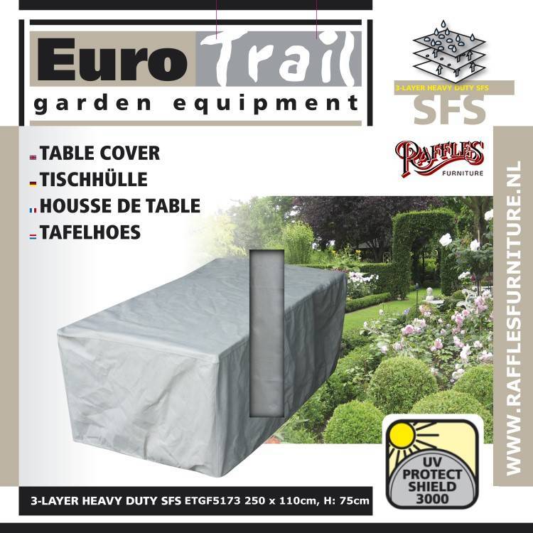 Tuintafel tuinmeubelhoes 255 x 110 H: 75 cm