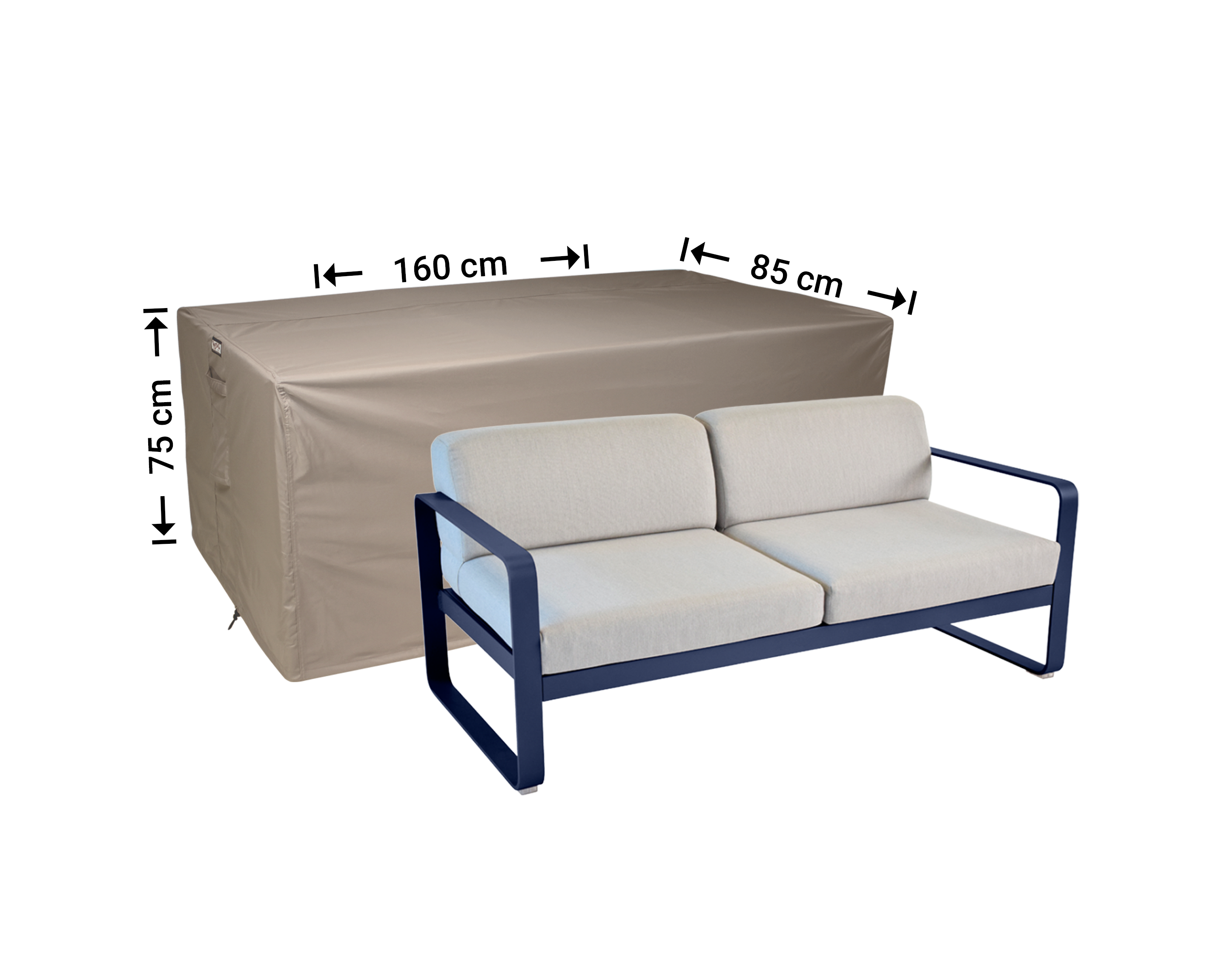 Hoes voor loungebank 160 x 85 H: 75 cm small Hoes voor loungebank 160 x 85 H: 75 cm small