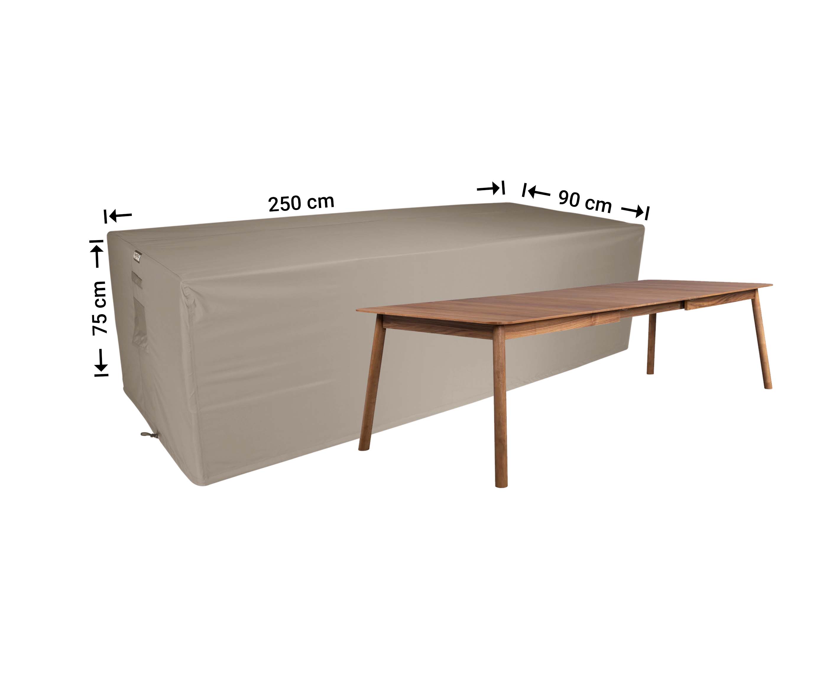 Tuinhoes voor tafel 250 x 90 H: 75 cm Tuinhoes voor tafel 250 x 90 H: 75 cm
