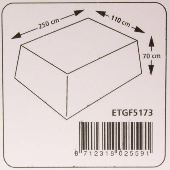 Tuintafel tuinmeubelhoes 255 x 110 H: 75 cm