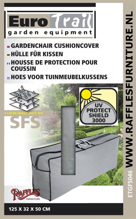 Kussen beschermtas 125 x 50 H: 32 cm
