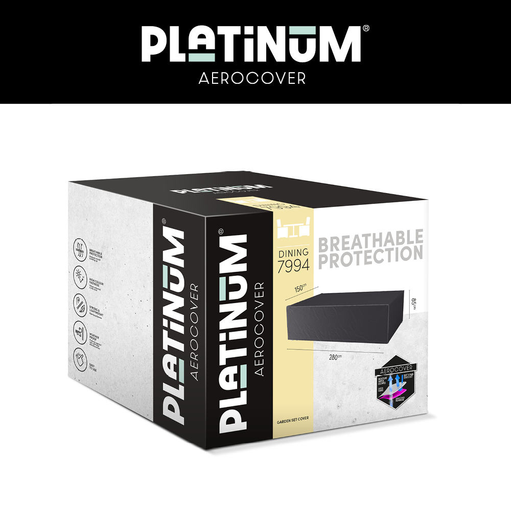 Hoes voor tafel met stoelen 280 x 150 H: 85 cm Hoes voor tafel met stoelen 280 x 150 H: 85 cm