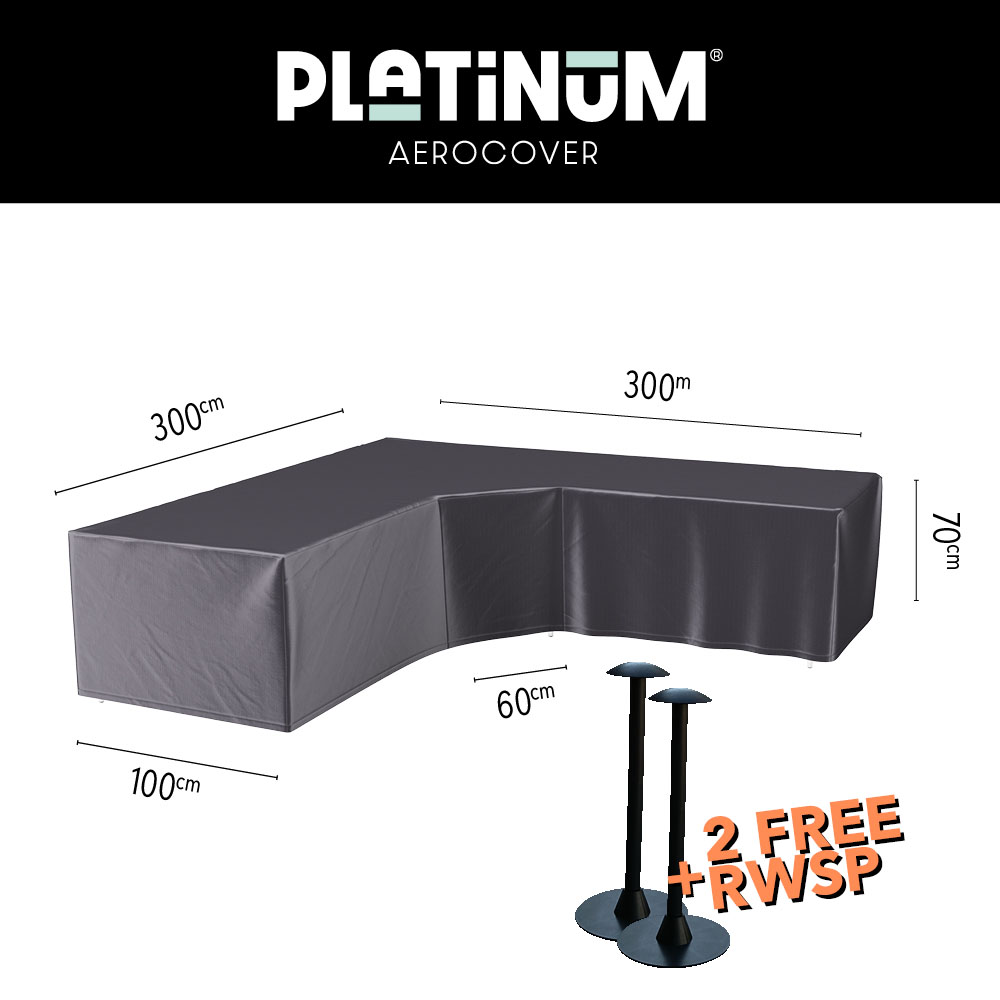 L-vormige hoes loungebank 300 x 300 x 100 H: 70 cm L-vormige hoes loungebank 300 x 300 x 100 H: 70 cm
