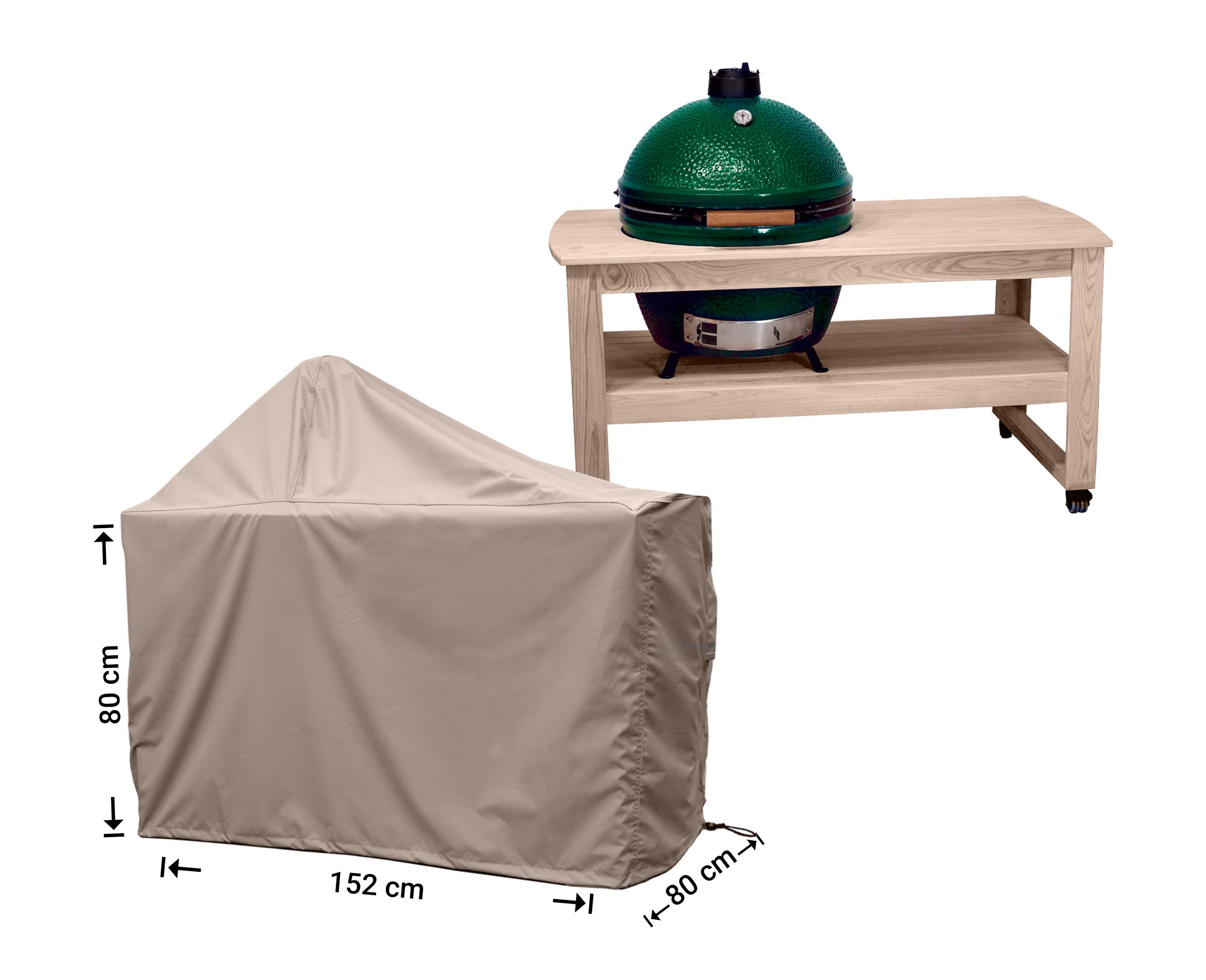 RBGE152_hoes Hoes Big Green Egg kamado 152 x 80 H: 80/140 cm