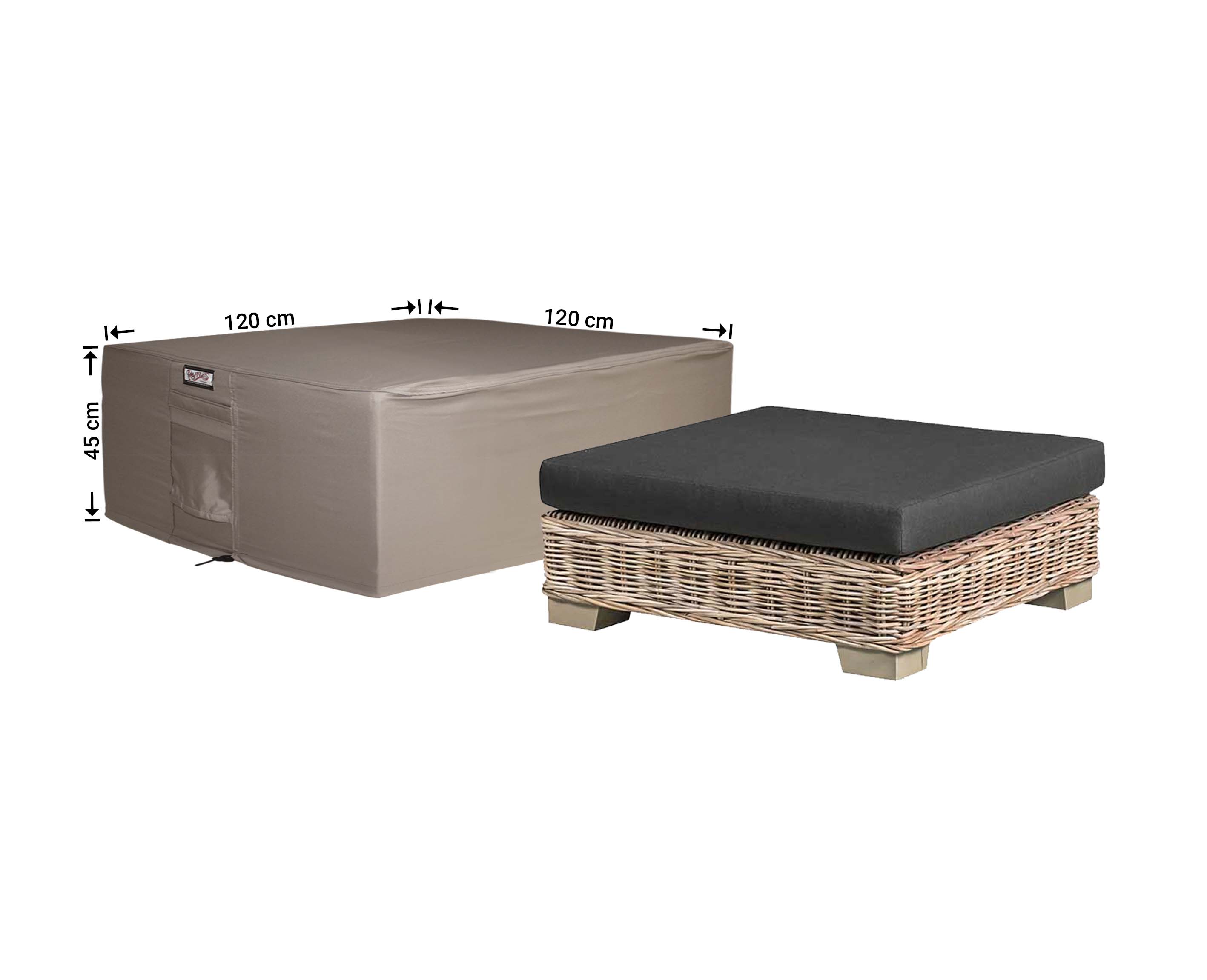 Lounge tafel hoes, 120 x 120 cm XL, vierkant Lounge tafel hoes, 120 x 120 cm XL, vierkant