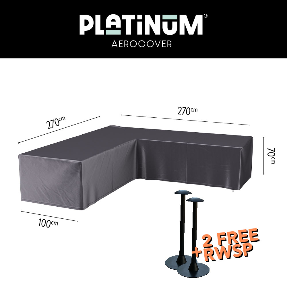 Hoes loungebank L-vorm 270 x 270 x 100 H: 70 cm Hoes loungebank L-vorm 270 x 270 x 100 H: 70 cm