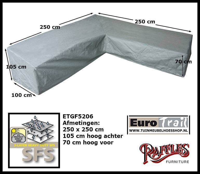 Hoekbank tuinmeubelhoes 250 x 250 x 100 H: 105/70 cm