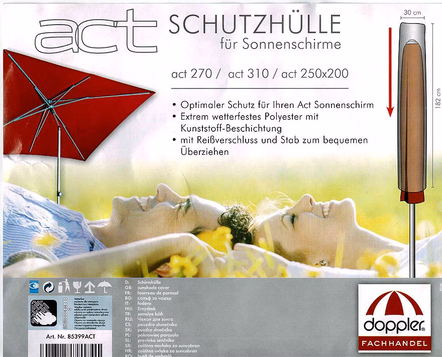 Beschermhoes parasol H: 182 cm