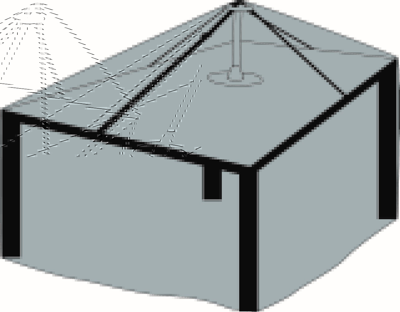 Water shedding pole 50 cm, inclusief spanband