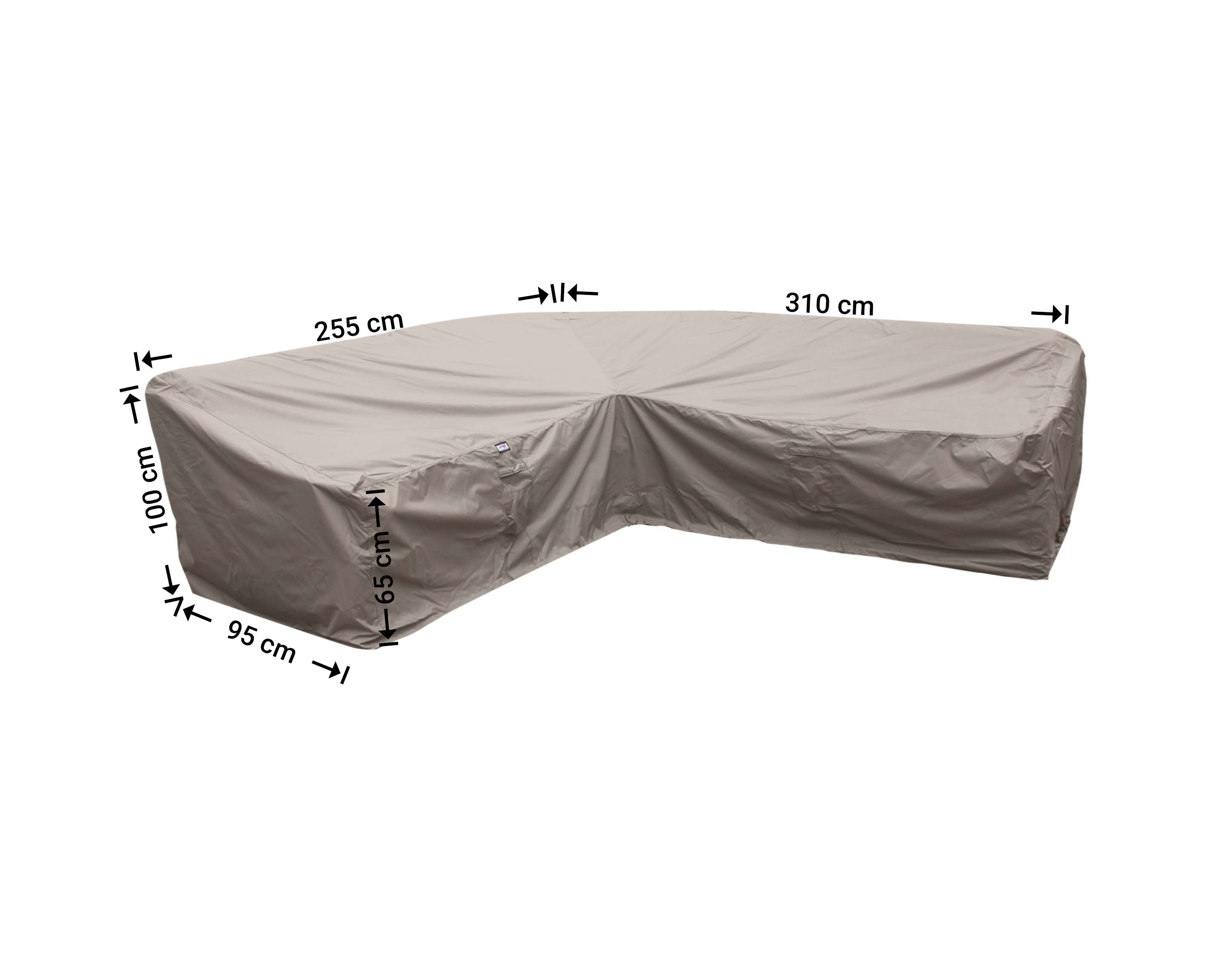 RDLHS310255left_blanco Hoes dining hoekbank 310 x 255 x 95 H: 100/65 cm