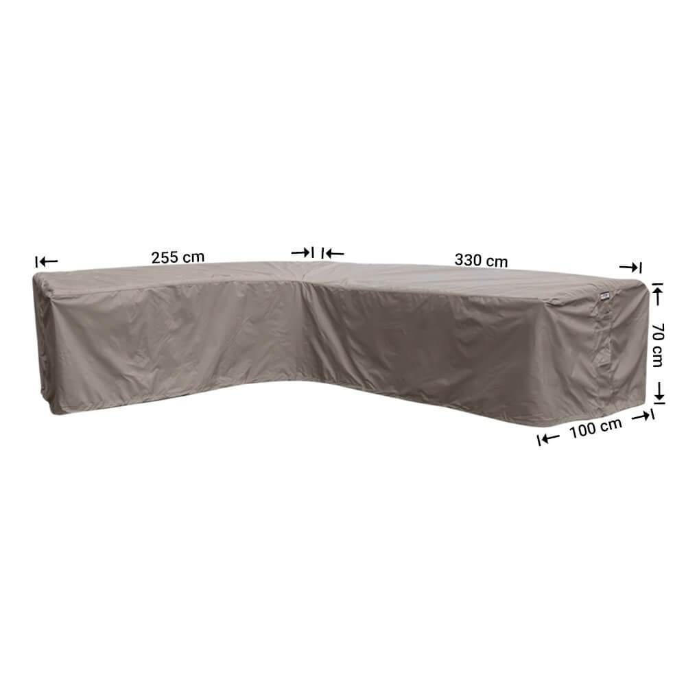 RHS330255leftRm3CYkNC1FceE Lounge hoekbank beschermhoes 330 x 255 x 100 H: 70 cm