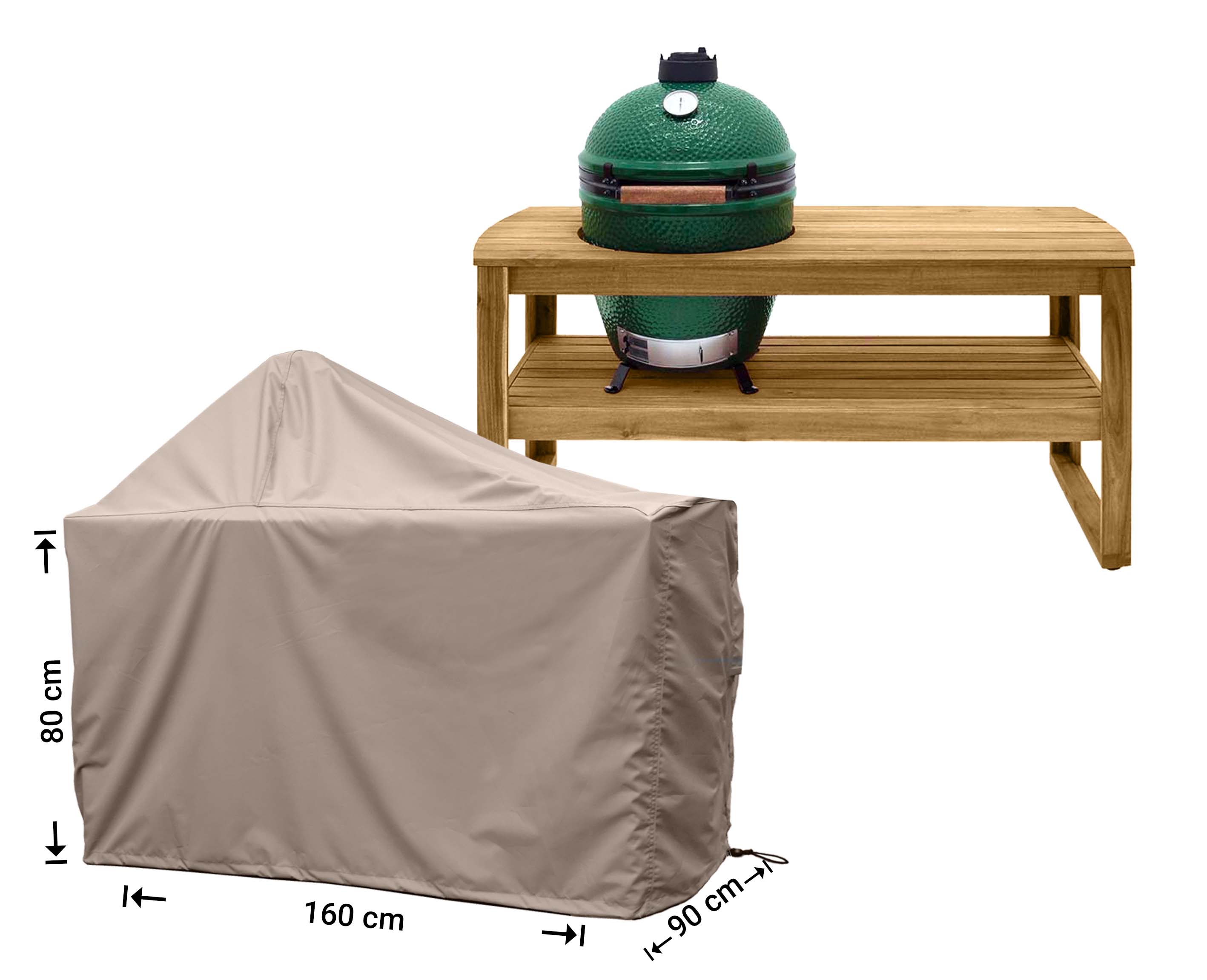 RBGE160_hoes-bbq Big Green Egg kamadohoes 160 x 90 H: 80/145 cm