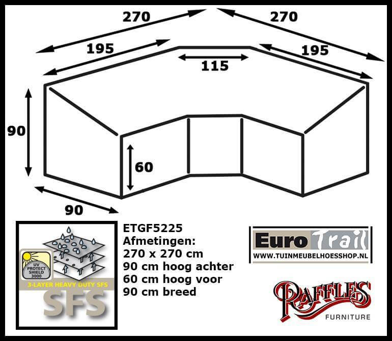 etgf5225-2 Loungesethoes dining 270 x 270 x 90 H: 90/60 cm