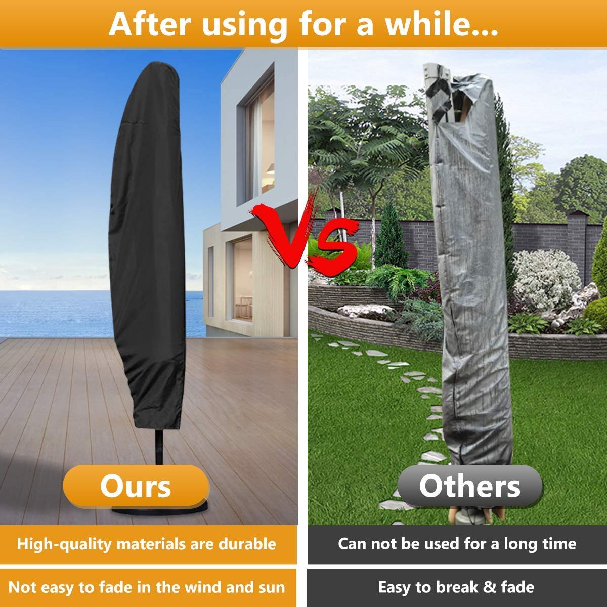 Hoes zweefparasol 220 cm, gebogen model