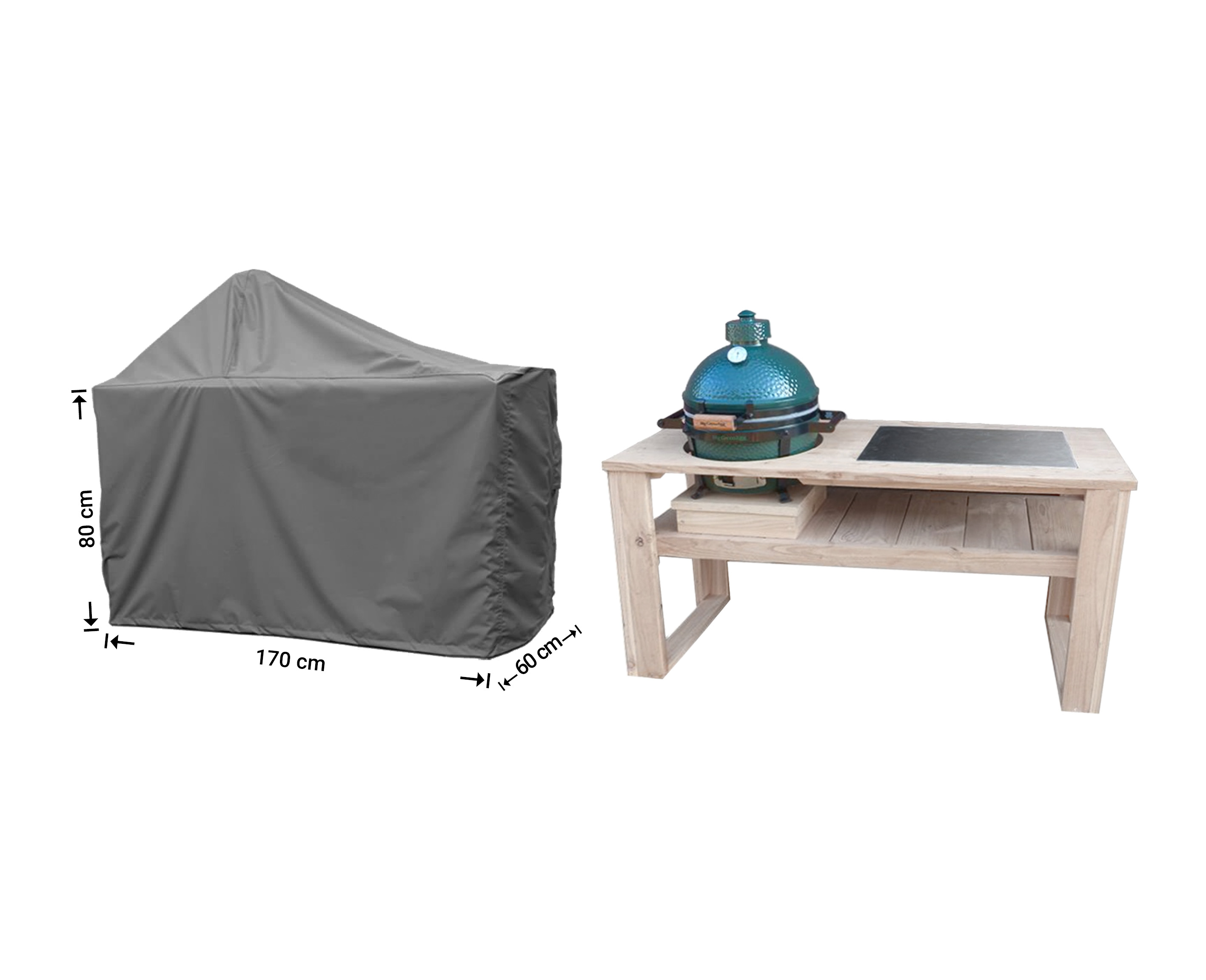 Raffles Covers Big Green Egg kamado hoes met tafel