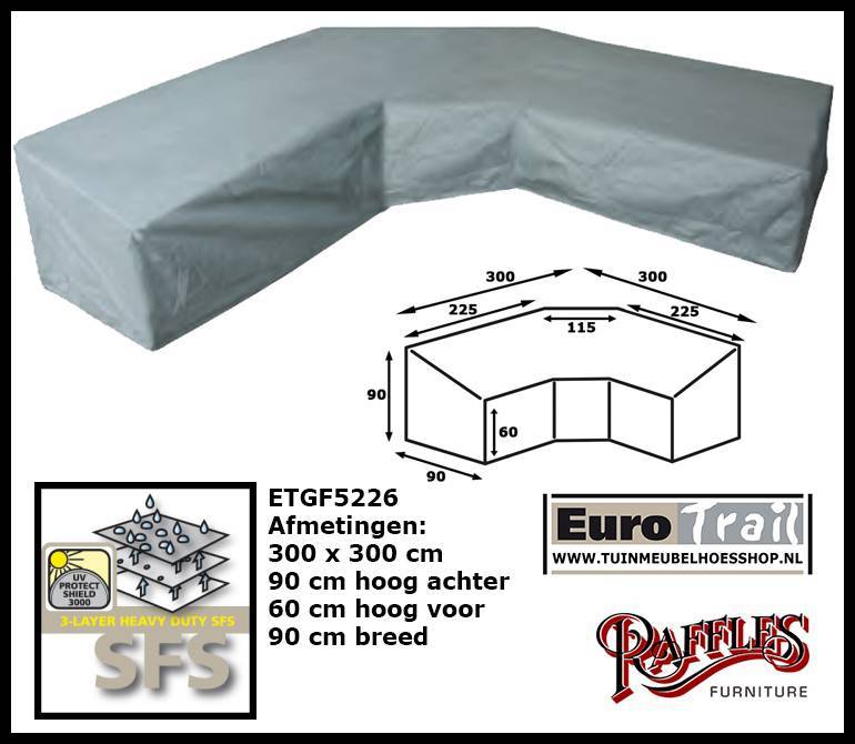Beschermhoes loungeset 300 x 300 x 90 H: 90/60 cm