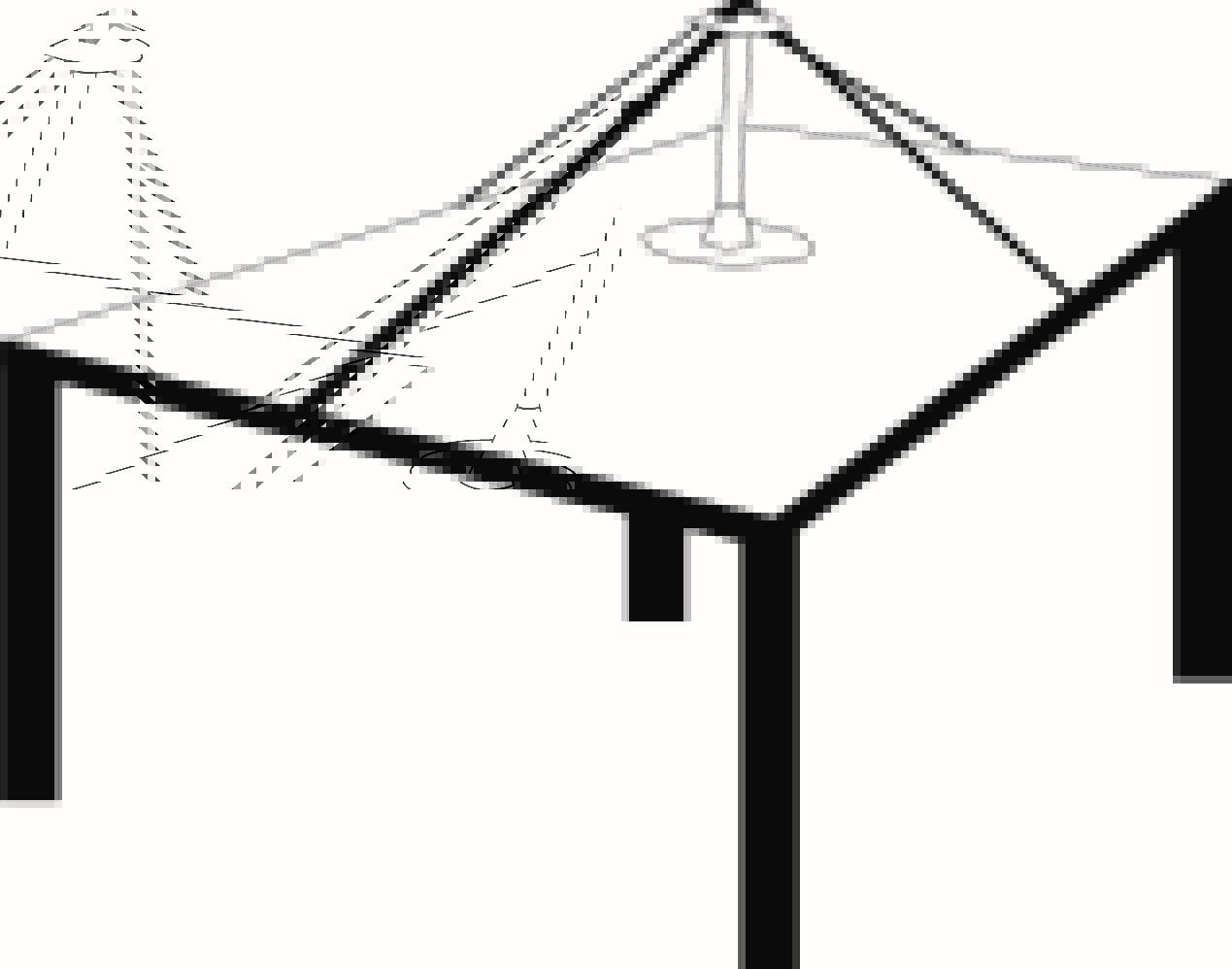 Water shedding pole 50 cm, inclusief spanband