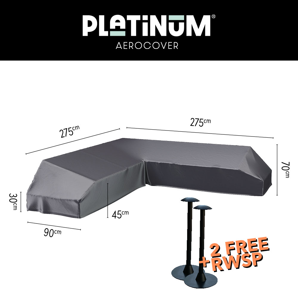 Platformhoekbankhoes 275 x 275 x 90 H: 30/45/70 cm Platformhoekbankhoes 275 x 275 x 90 H: 30/45/70 cm