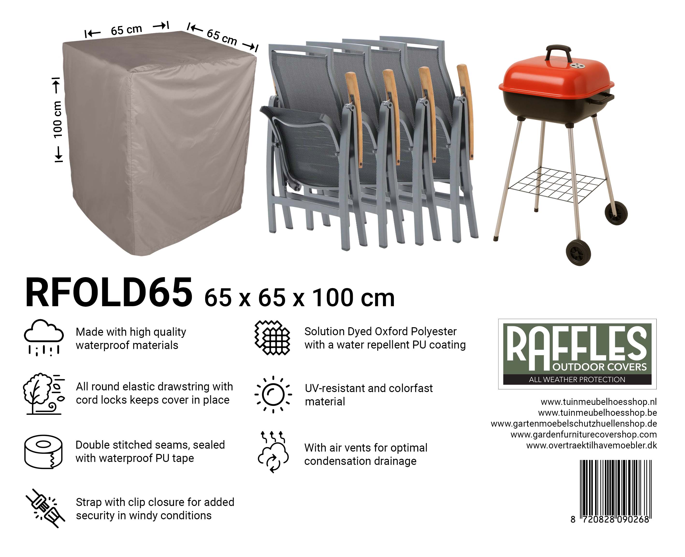 BBQ-hoes 65 x 65 cm, 100 cm hoog BBQ-hoes 65 x 65 cm, 100 cm hoog