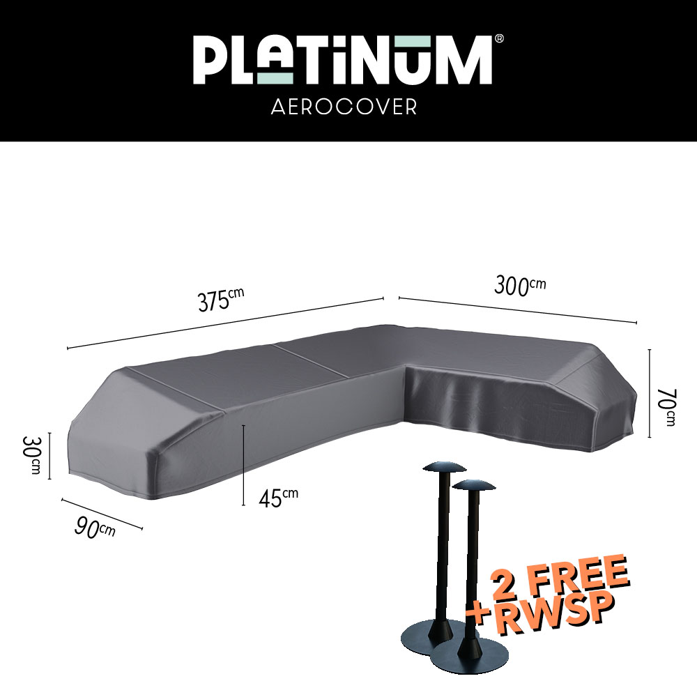 Platformhoes hoekbank 375 x 300 x 90 H: 30/45/70 cm Platformhoes hoekbank 375 x 300 x 90 H: 30/45/70 cm