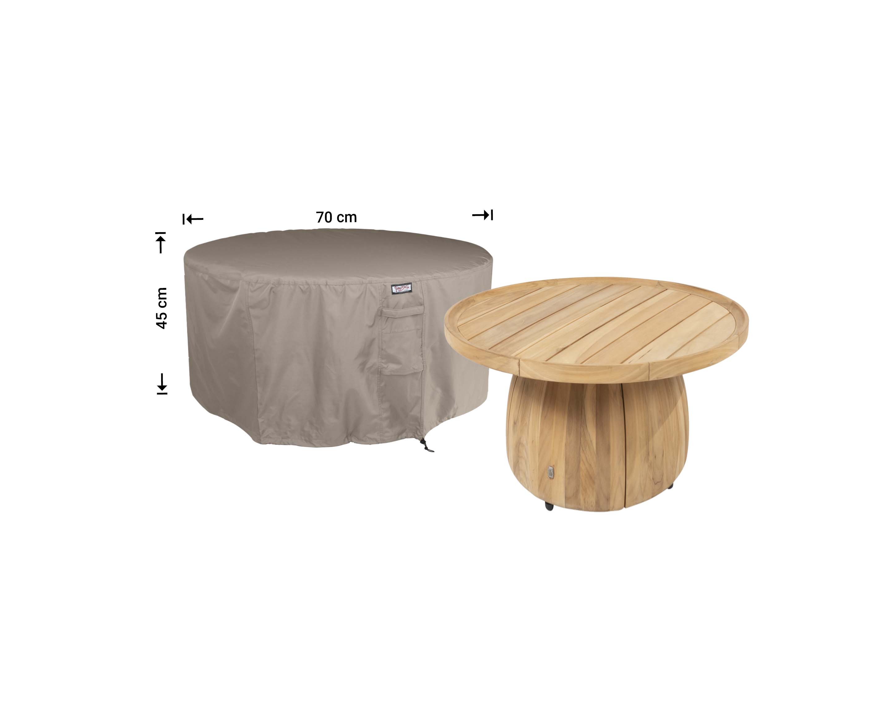 Beschermhoes sidetable diam.: 70 H: 45 cm Beschermhoes sidetable diam.: 70 H: 45 cm