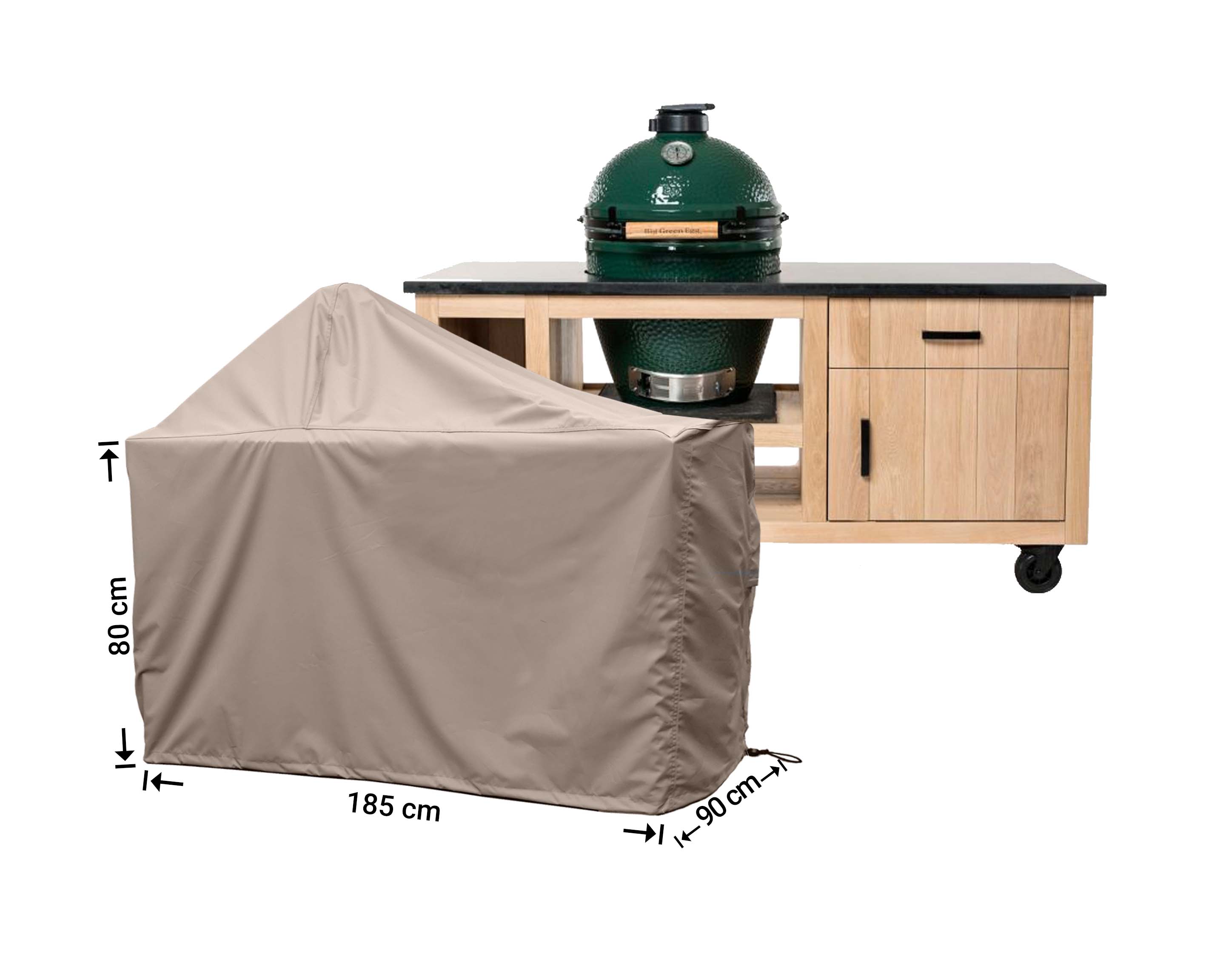 RBGE185_meubel-hoes Big Green Egg / Kamado hoes 185 x 90 H: 80/140 cm