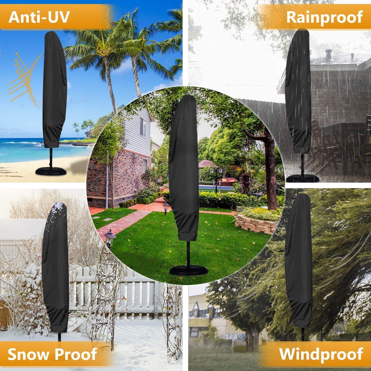 Hoes zweefparasol 220 cm, gebogen model