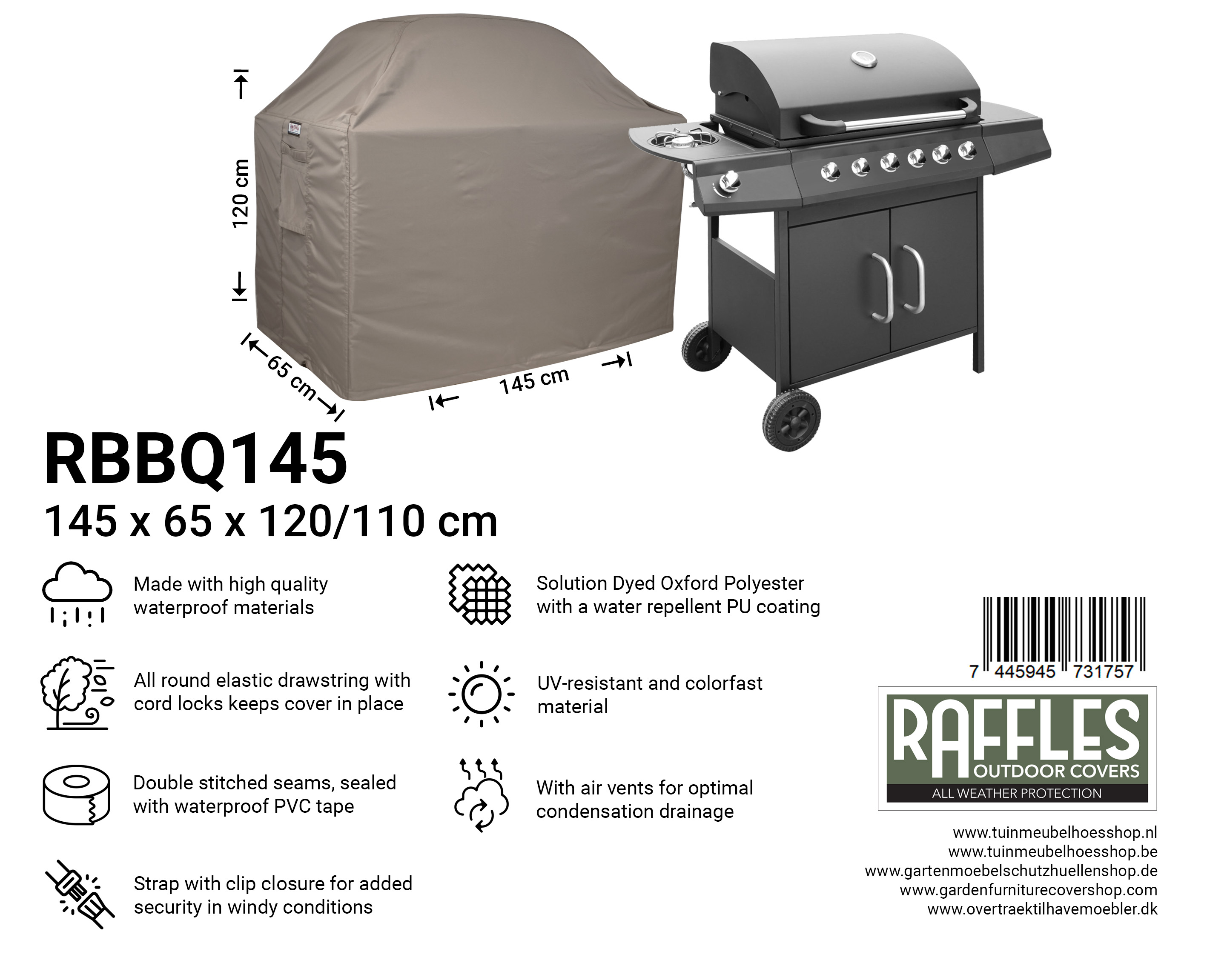 VANSHEIM Barbecuehoes voor buiten , XXL , waterdichte barbecuehoes VANSHEIM Barbecuehoes voor buiten , XXL , waterdichte barbecuehoes