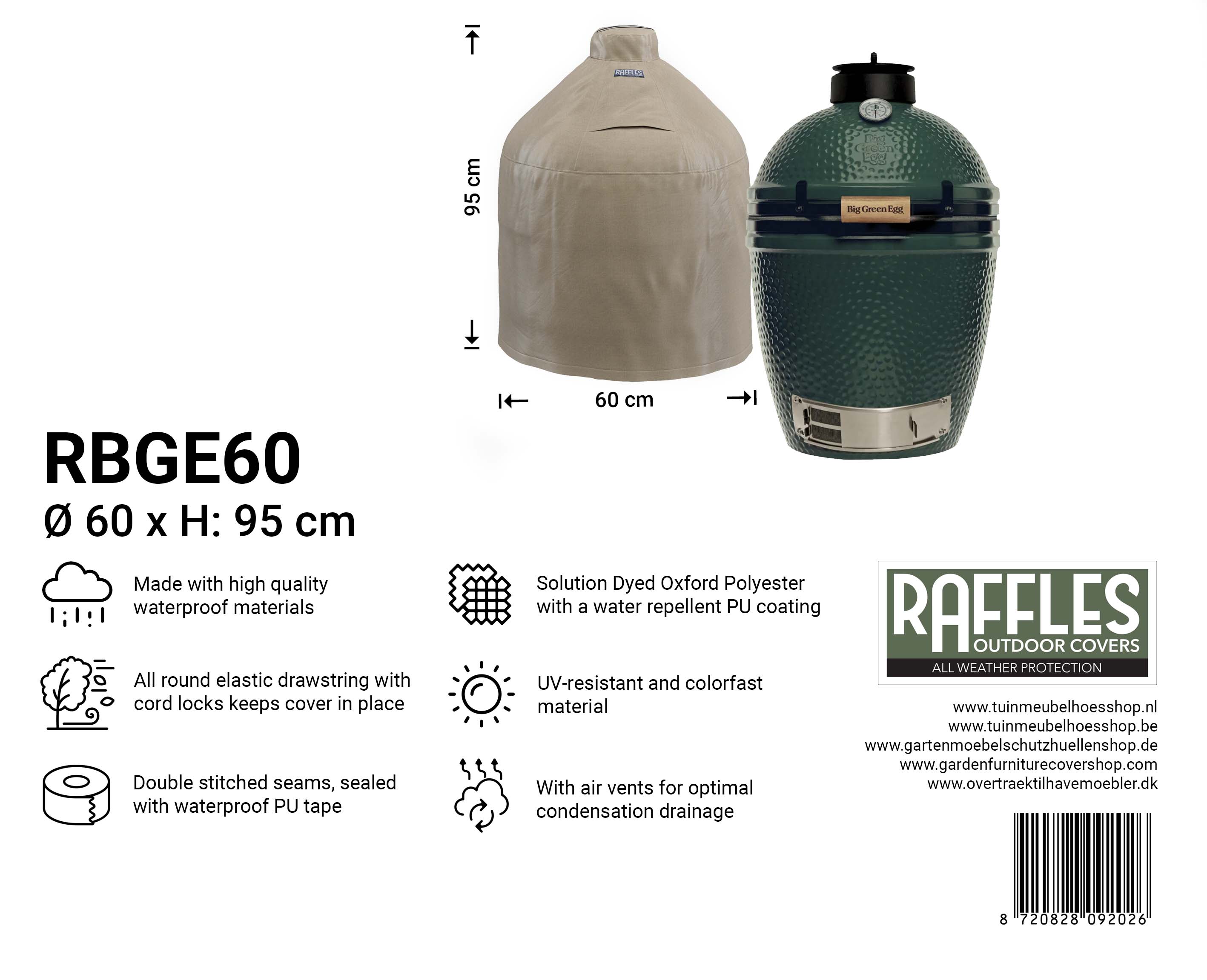 Big Green Egg of Kamado Medium hoes  Ø: 60 H: 95 cm