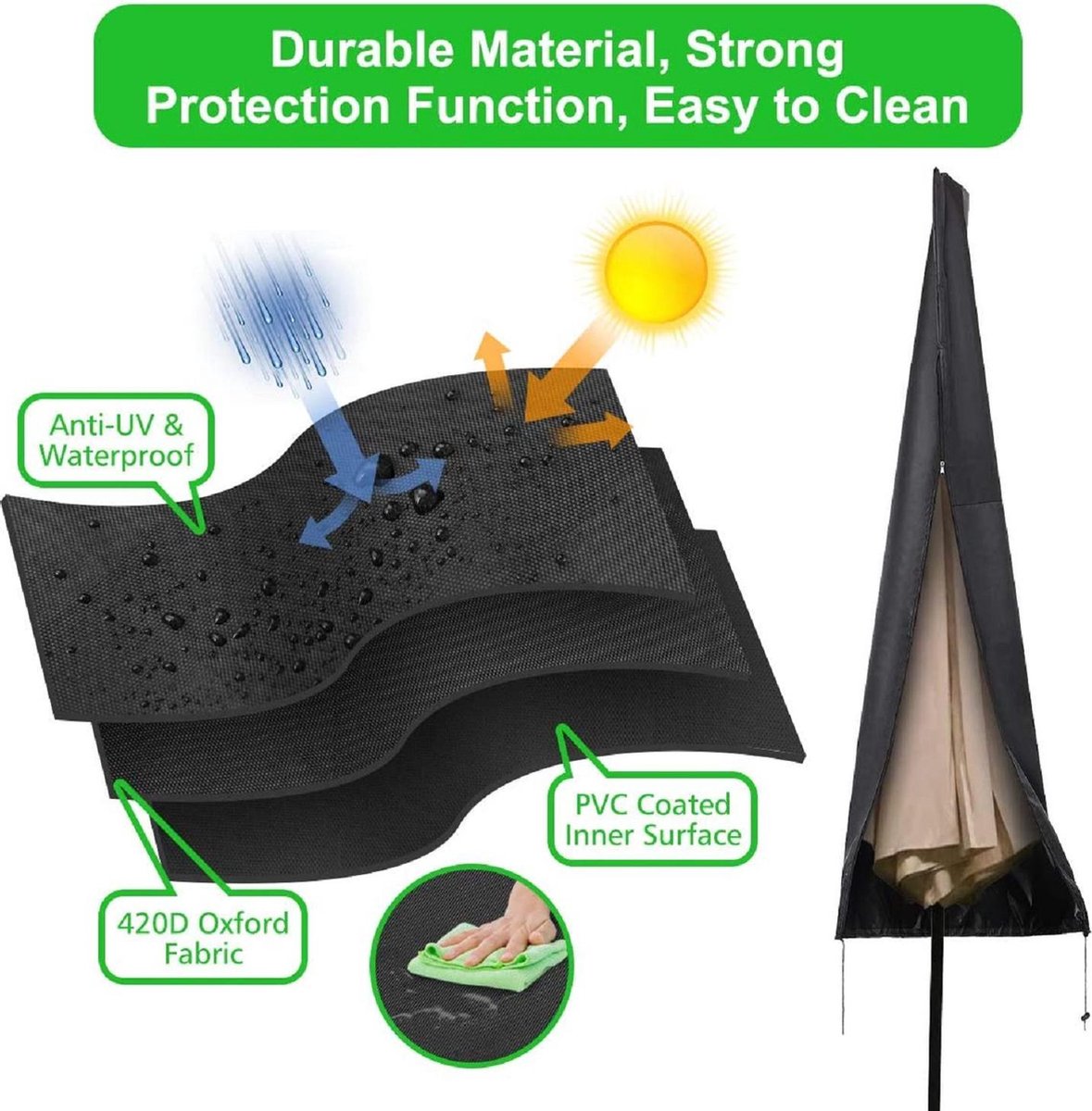 Hoes zweefparasol 260 cm Hoes zweefparasol 260 cm