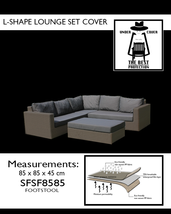Hocker afdekhoes 85 x 85 H: 45 cm